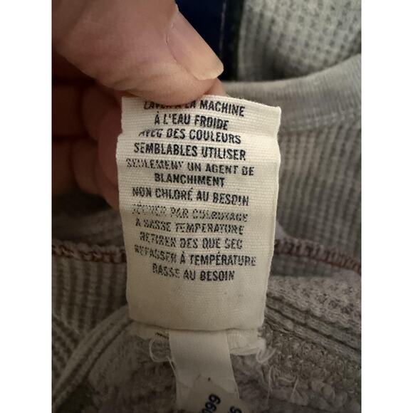 Y2K American Eagle Shirt Mens XL Gray Thermal Waffle Vintage Fit Logo Grung - Picture 7 of 11